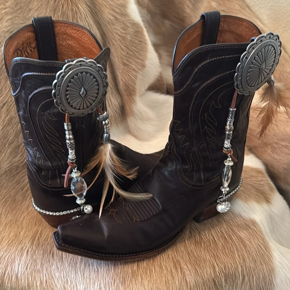 Lucchese Black and Brown Western Boots - Picture 13 of 13